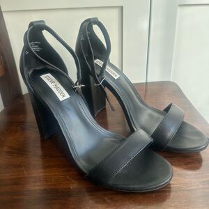 Steve Madden Black Heeled Sandals with Ankle Straps